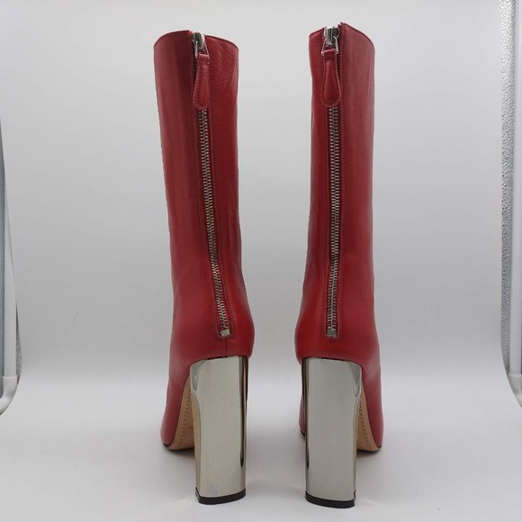 Alexander McQueen Boots red with silver heel 40 - Picture 3 of 7